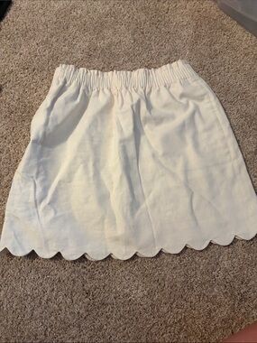 J Crew Women’s Cream Scalloped Hem Skirt